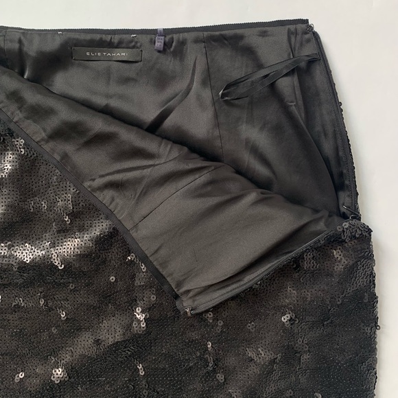 Elie Tahari black Alexis sequin skirt - Picture 3 of 4